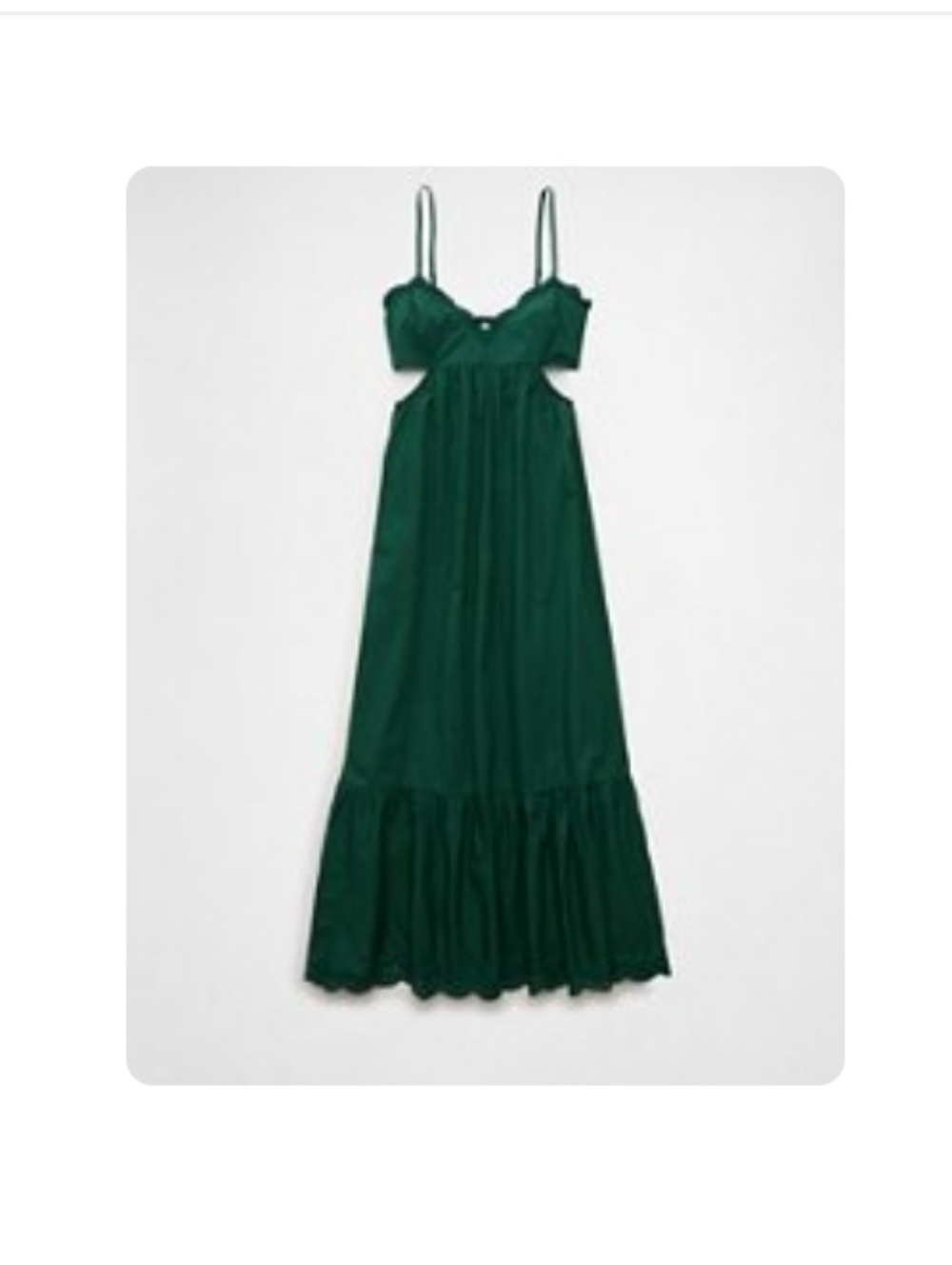 American Eagle Outfitters Green Eyelet Cut Out Maxi Dress
